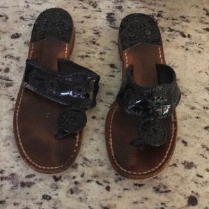 Black paten-leather Jack Rodgers